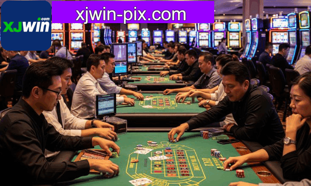 Painel de transmissão ao vivo xjwin com chat da comunidade e indicador de espectadores